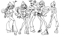 A coloring page of winx club